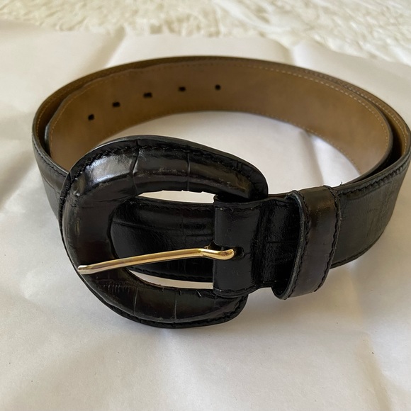 Fossil black leather belt XL - Picture 2 of 8